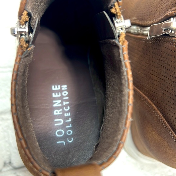 Journee Collection Penelope Wedge Sneakers - Brown - Picture 13 of 16